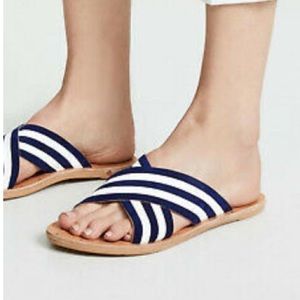 Beek Palila striped leather slides